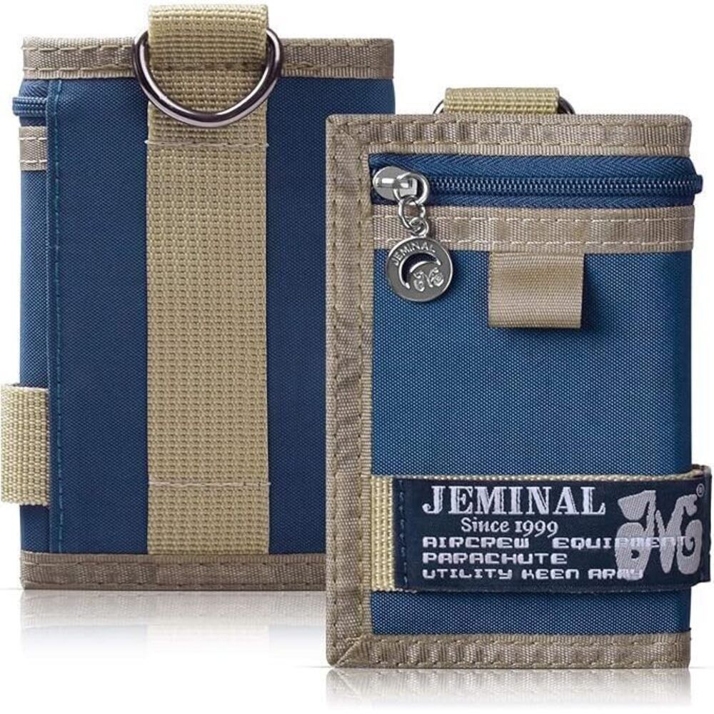2979 Trifold Wallet Canvas Outdoor Sports Keychain Wallet with Multiple